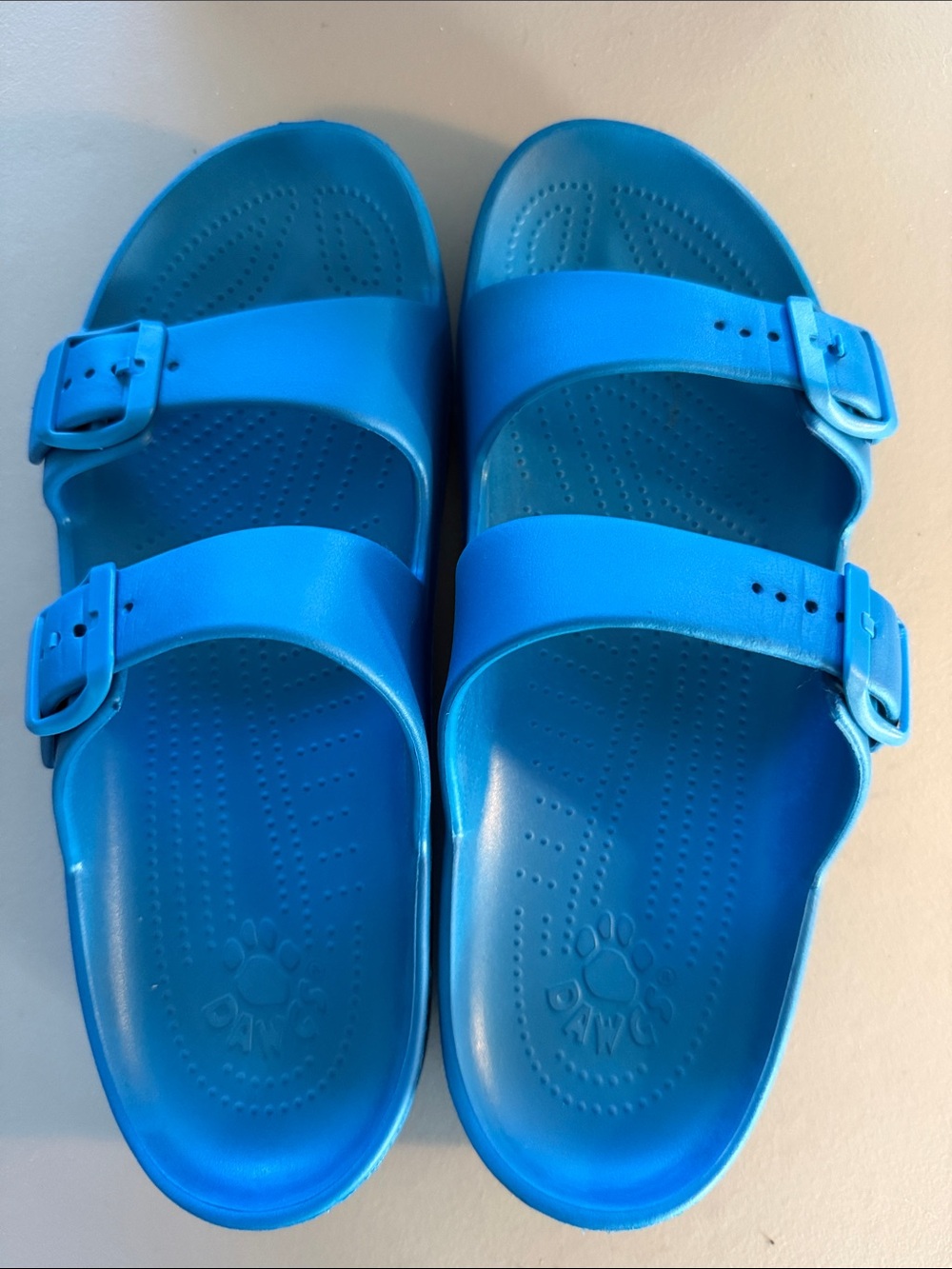 Dawgs Bright Blue Double-Buckle Slip-On Sandals
